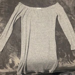 Fashion nova grey off the shoulder dress